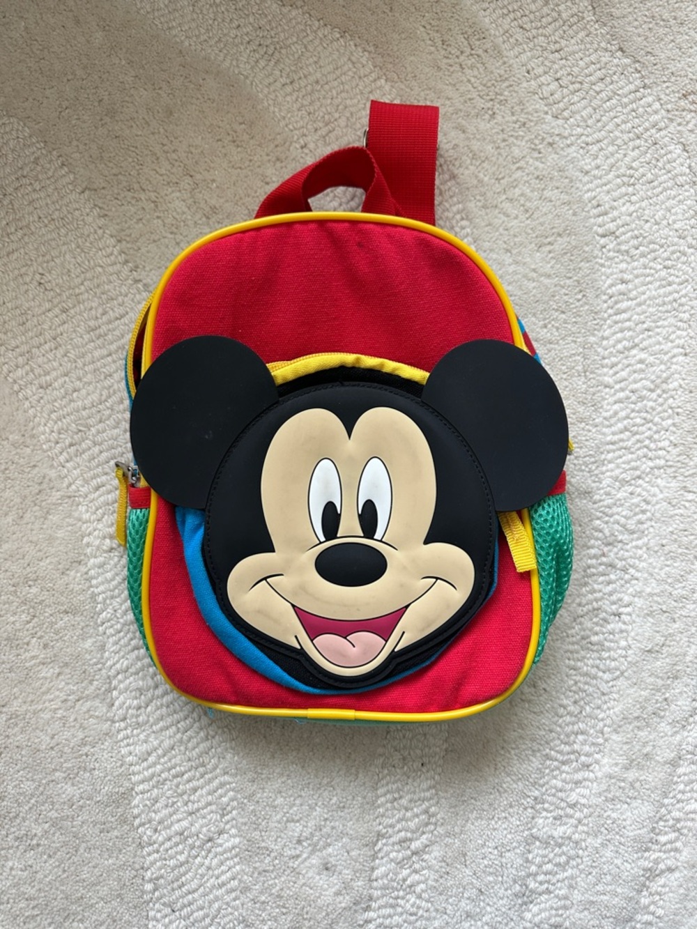 Mickey Mouse Kids Mini Backpack in Red, Yellow, Blue